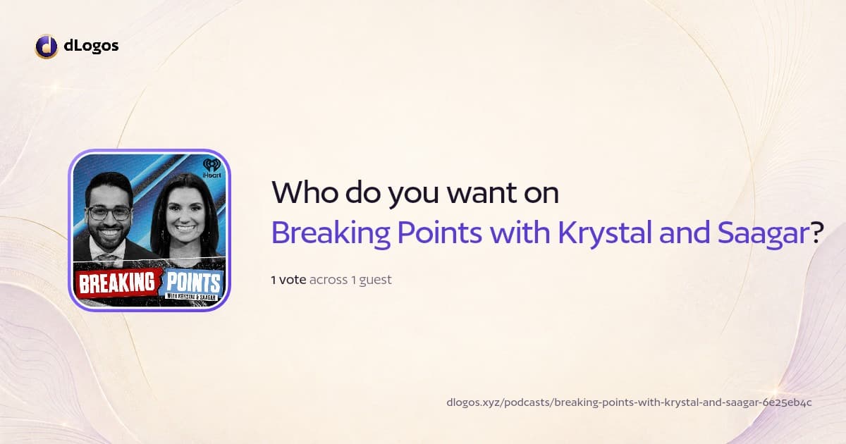 Podcast card: Breaking Points with Krystal and Saagar on dLogos