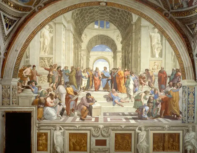 The School of Athens, Raphael's fresco of philosophers in conversation